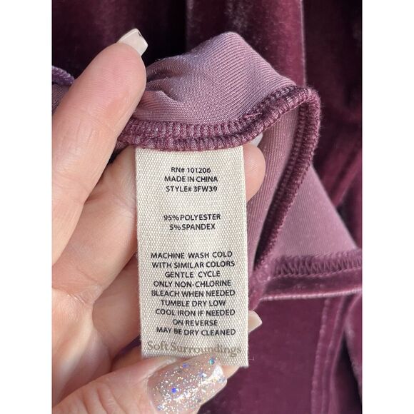Soft Surroundings Velvet Boyfriend Tunic - Size Medium Petite - Berry - Picture 7 of 7